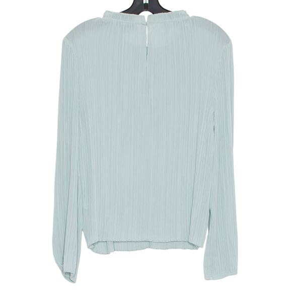 J Crew Top Crinkle Chiffon Ruffle Cottage Minimalist Romantic Dusty Shale Large - Picture 2 of 6